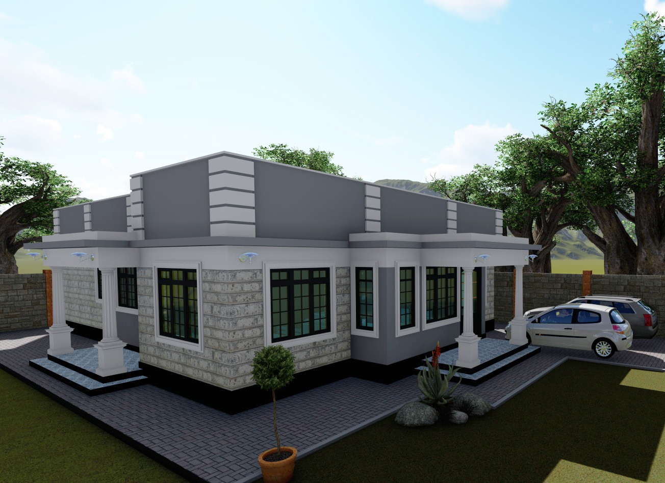 Three bedroom bungalow with hidden roof